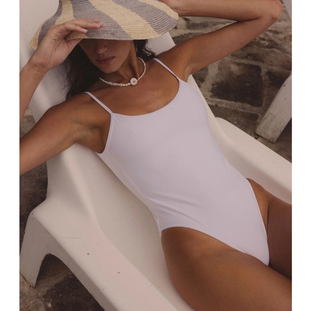 White Ribbed One piece